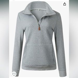 Long Sleeve Sweatshirt Fashion Quilted Pattern Zipper Pullover Sweatshirt